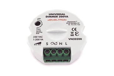 Universal dimmer 1-200W 230Vac - Round VN20200