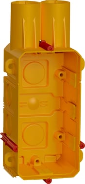 LK FUGA New box for in-moulding in concrete 2 module 49 mm deep  with accessories  air-tight incl. Screw-tower yellow BULK version 100 pce with out Lid 504D602020