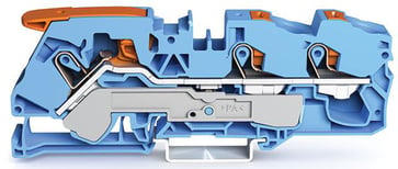 3-leder-gennemgangsklemme pal og betjeningsknap 16 mm², blå 2116-5304