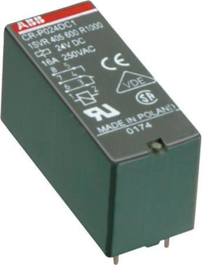 CR-P230AC2 Pluggable interface relay 2c/o, A1-A2=230VAC, 250V/8A 1SVR405601R3000