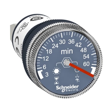 Timer for Ø22 mm hole with on-delay, 3-60 min time range 100-230VAC supply XB5DTGM5