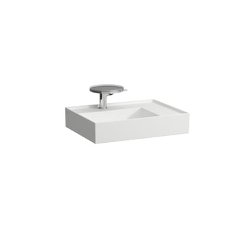 LAUFEN Kartell By LAUFEN washbasin, 60 x 46 cm, shelf right, matt white H8103347571111