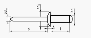 MFX blind rivet standard copper/steel 3,2x6,0 R110132061