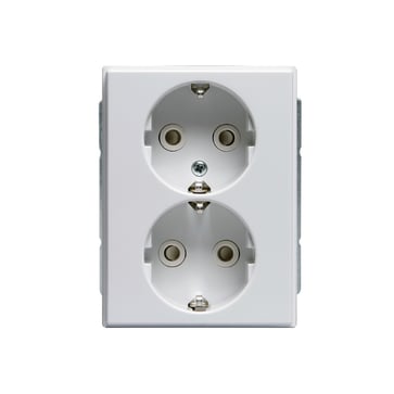 Socket outlet Schuko 2-g, IP21, white 2TKA00000431