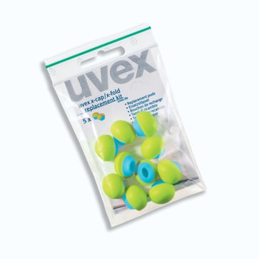 Uvex X cap replacement pods for banded ear protection 2125.351 5 pairs 2125351