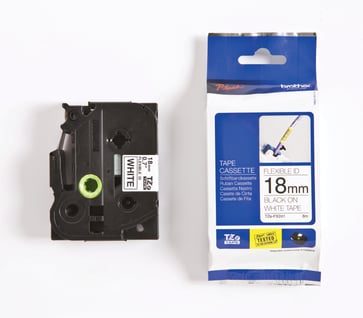 Tape Brother sort/hvid TZe FX241 18 mm fleksibel TZEFX241