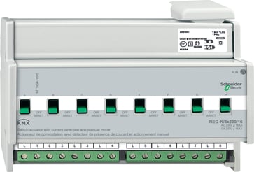 KNX Relæ udgang DIN 8x230/16 med manuel betjening og strømmåling MTN647895