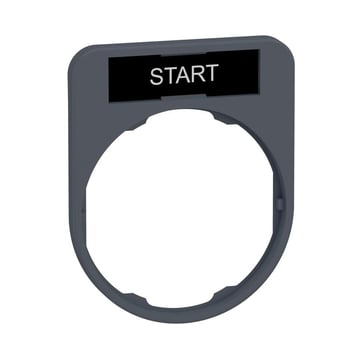 Harmony legend holder 40x50 mm for flush mounted pushbuttons with 8x27 mm legend with the text "START" ZBYF2303