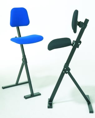 Ståstøtte, lakeret stol med polstret sæde og ryg - sort stof 751200