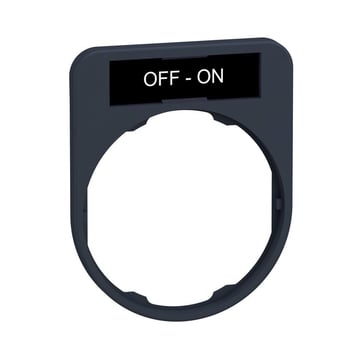 Harmony legend holder 40x50 mm for flush mounted pushbuttons with 8x27 mm legend with the text "OFF-ON" ZBYF2367
