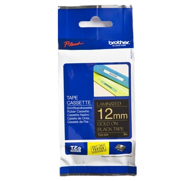 Tape Brother 12 mm gold/black TZE334