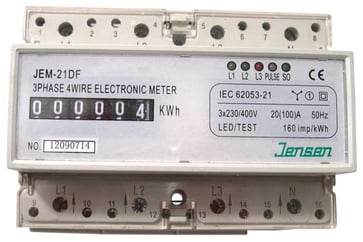 Bi-måler KWH, 3F+0, type JEM-21DF 9712-JEM021DF