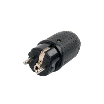 Plug schuko IP44, black rubber 443138