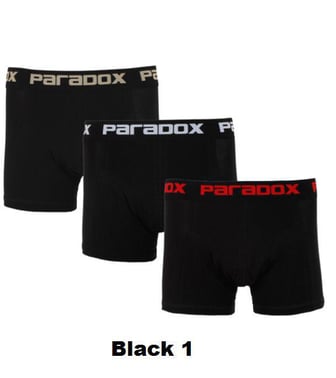 PARADOX 3 pack boxershorts black 1 - M BXB202M