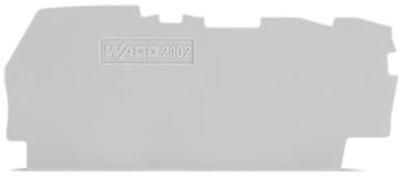 Ende- og mellemplade 0,8 mm til 3-lederklemmer, grå 2102-1391