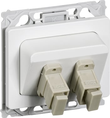 LK OPUS 66 Dataoutlet for 2xSC simplex (incl. adaptor), 1 modul angled, white 508N6766