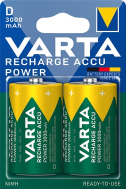 Varta battery RECHARGEABLE D 3000mAh 2-PACK 56720101402