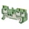 Jorden multi leder DIN-skinne klemrække med 3-push-in plus forbindelser til montering på TS 35, nominelle tværsnit 1 mm², farve grøn/gul XW5G-P1.5-1.2-1 669956 miniature
