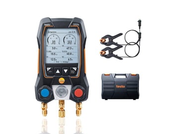 Testo 550s Basic Kit - Smart digital manifold with fixed cable clamp temperature probes 0564 5501