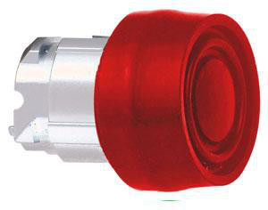 Harmony trykknaphoved i metal med rød silikonehætte og fjeder-retur med ophøjet trykflade i rød farve ZB4BP4S