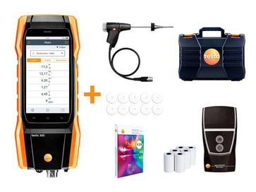 Testo 300 Longlife kit 2 - Flue gas analyzer (O2, CO H2-compensated up to 30,000 ppm, NO - can be retrofitted) 0564 3004 81