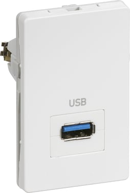 LK FUGA USB-udtag passivt, 1,5 modul, hvid 508D6452