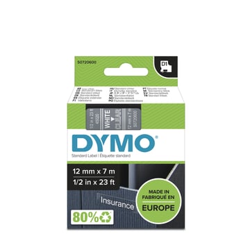 DYMO D1 tape hvid/klar 12mmx7m S0720600
