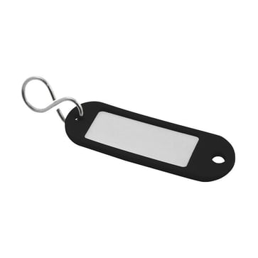 Key tag in plastic w/S-type keyring (50 pcs) BLACK 20327110