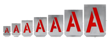 Stencil sæt med bogstaver A-Z+& med 60mm tegnhøjde 27 dele 20139230