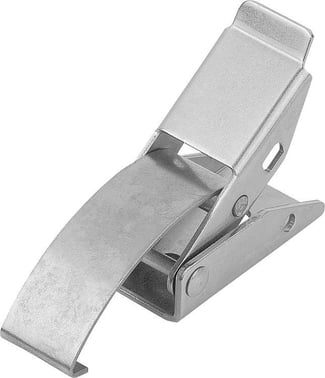 [4585051069] LATCH W. SPRING CLIP, FAST. HOLES COVERED, Model: A, SS STEEL 1.4301, F1: 500 K0043.1430702