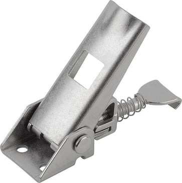 LATCH WITH SWING BAIL, ADJUSTABL, FAST. HOLES VISIBLE, Model: B WITH LOCK1, SS STEEL 1.4301, F1: 1000 K0046.2420722
