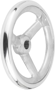 HANDWHEEL DIN950, D1: 80 REAMED HOLE WITH SLOT D2: 10H7, B3: 3, T: 11, 4, ALUMINIUM, WITHOUT GRIP K0160.1080X10