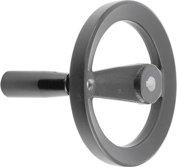 To-delt håndhjul D1: 160 bøsningshul med slids D2: 14H7, B3: 5, t: 16, 3, aluminium, sort pulver, K0162.31160X14