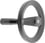 To-delt håndhjul D1: 160 bøsningshul med slids D2: 14H7, B3: 5, t: 16, 3, aluminium, sort pulver, K0162.31160X14 miniature