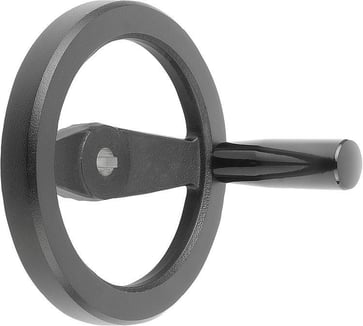 To-delt håndhjul D1: 80 bøsningshul med slids D2: 10H7, B3: 3, t: 11, 4, aluminium, sort pulver, K0162.31080X10
