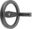 To-delt håndhjul D1: 80 bøsningshul med slids D2: 10H7, B3: 3, t: 11, 4, aluminium, sort pulver, K0162.31080X10 miniature