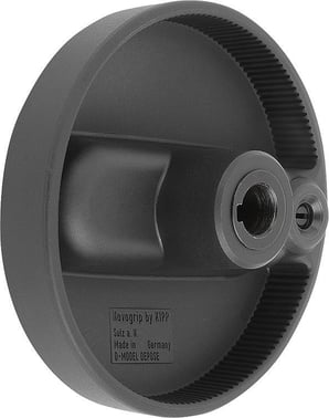 HANDWHEEL D1: 80, REAMED HOLE WITH SLOT D2: 12H7, B3: 4, T: 13, 8, W.TRANSV.BORE D7: M06, SIZE: 1, TermoPlast, IC, WITHOUT K0256.108012046