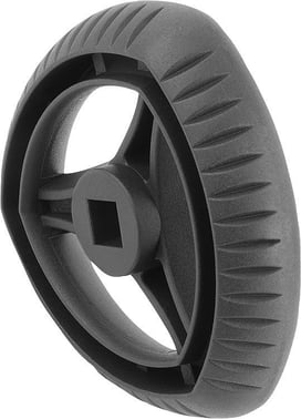 DELTA WHEEL SQUARE bøsning, SIZE: 3 D1: 80, SW: 8, WITHOUT GRIP, D2: 5, TermoPlast, IC BLACK GREY RAL 7021 K0275.08008