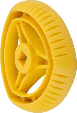 DELTA WHEEL SQUARE bøsning, SIZE: 3 D1: 80, SW: 8, WITHOUT GRIP, D2: 5, TermoPlast, IC YELLOW RAL 1021 K0275.080083