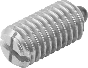 SPRING PLUNGER LIGHT SPRING FORCE D: M04 L: 9, SS STEEL, COMP: PIN SS STEEL, PU: 10 K0314.104