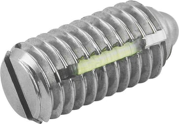 SPRING PLUNGER SPRING FORCE, LONG-LOK D: M10 L: 19, SS STEEL, COMP: PIN SS STEEL, PU: 10 K0324.10
