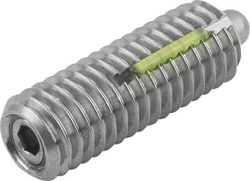 SPRING PLUNGER SPRING FORCE, LONG-LOK D: M10 L: 22, SS STEEL, COMP: PIN SS STEEL, PU: 5 K0329.10
