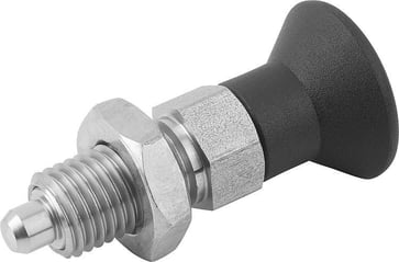 [4059245010332] INDEXING PLUNGER SIZE: 9 D1: M06X0, 75, D: 3, Model: B WITH LOCKNUT, SS STEEL HARDENED, K0338.02903