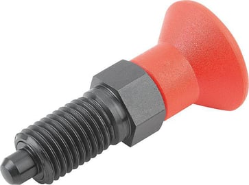 [4059245227013] INDEXING PLUNGER SIZE: 9 D1: M06X0, 75, D: 3, Model: A WITHOUT LOCKNUT, STEEL HARDENED, COMP: TermoPlast, IC K0338.190384