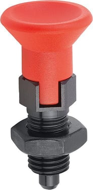 [4059245227327] INDEXING PLUNGER SIZE: 5 D1: M24X2, D: 16, Model: D WITH LOCKING SLOT WITH LOCKNUT, STEEL HARDENED, COMP: TermoPlast, IC K0338.451684