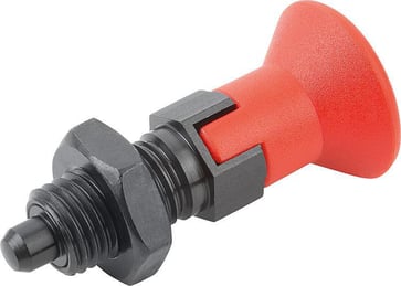 [4059245227327] INDEXING PLUNGER SIZE: 5 D1: M24X2, D: 16, Model: D WITH LOCKING SLOT WITH LOCKNUT, STEEL HARDENED, COMP: TermoPlast, IC K0338.451684