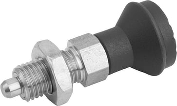 [4059245013302] INDEXING PLUNGER SIZE: 1 D1: M10X1, D: 5, Model: B WITH LOCKNUT, SS STEEL HARDENED, K0339.02105
