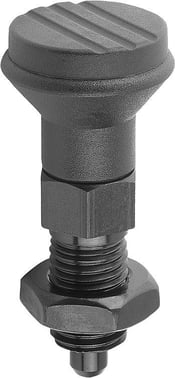 [4059245013654] INDEXING PLUNGER SIZE: 4 D1: M20x1,5, D: 10, Model: B WITH LOCKNUT, STEEL HARDENED, COMP: TermoPlast, IC K0339.2410