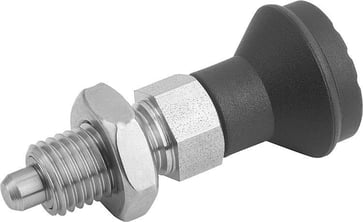 [4059245013487] INDEXING PLUNGER SIZE: 1 D1: M10X1, D: 5, Model: B WITH LOCKNUT, SS STEEL NOT HARDENED, K0339.12105