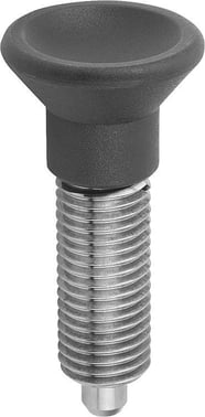 [4059245014750] INDEXING PLUNGER SIZE: 2 D1: M12x1,5, Model: G STAINLESS STEEL, COMP: TermoPlast, IC, COMP: BLACK GREY K0343.01206